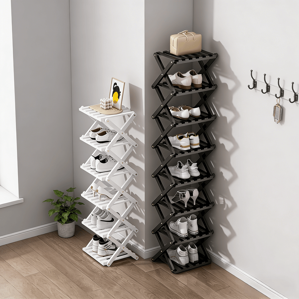 Instant-Use Bamboo Rack – 9 Tiers, No Tools Needed🌿👟