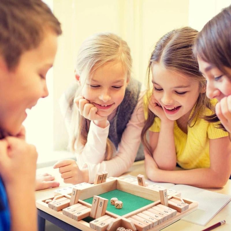 🏆🎁SHUT THE BOX-WOODEN DICE BOARD GAME