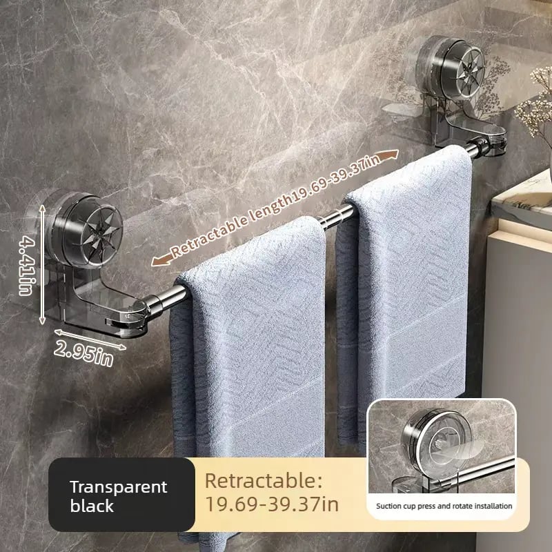 🏠 Wall-Mounted Towel Rack with Strong Suction – No Tools Needed