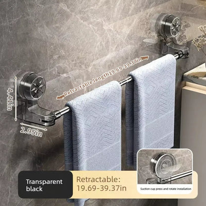 🏠 Wall-Mounted Towel Rack with Strong Suction – No Tools Needed