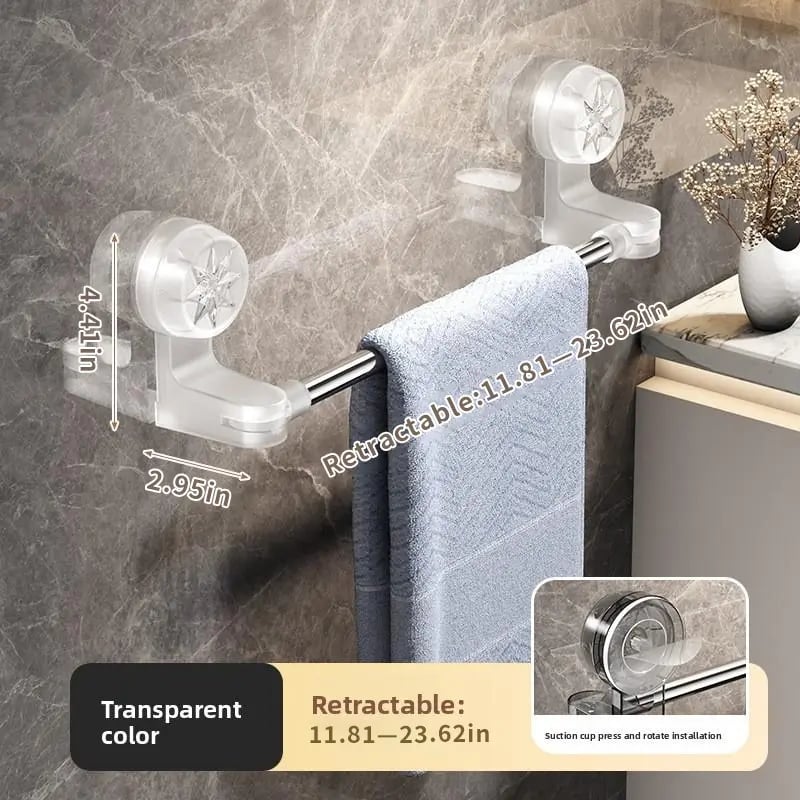 🏠 Wall-Mounted Towel Rack with Strong Suction – No Tools Needed