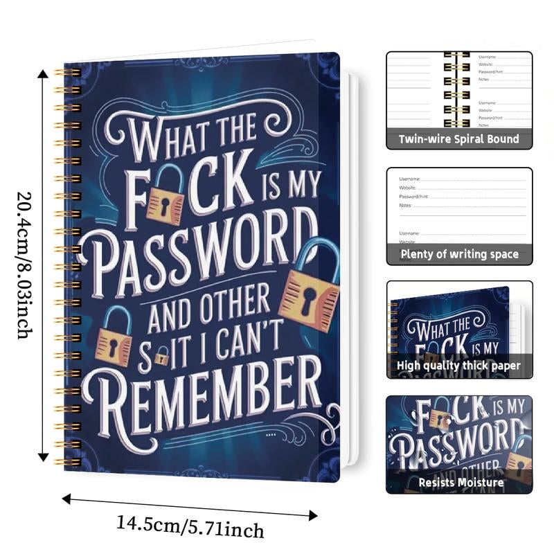 🔥Last Day 49% OFF - 📅 Funny Password Notebook- Spiral Bound