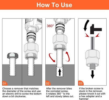 14 Pieces Impact Bolt & Nut Remover Set