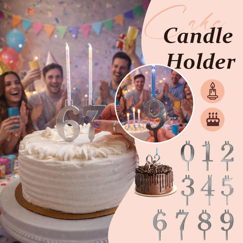 Digital Birthday Cake Candle Holder Set