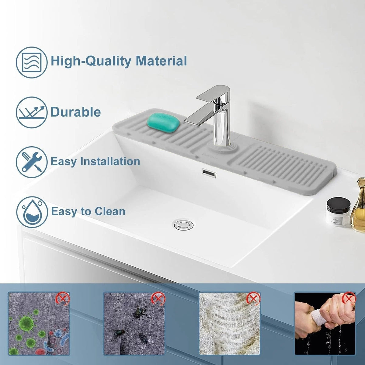 🧼Faucet Splash Guard & Drainage Mat