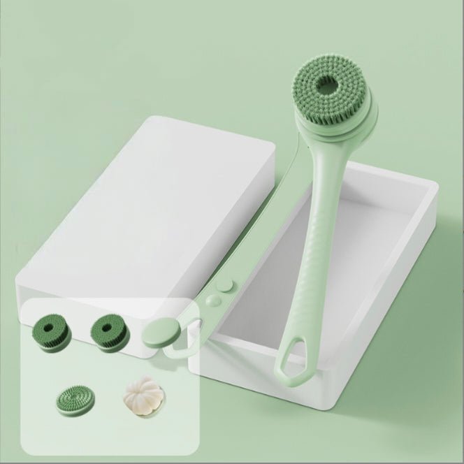 🎁 6 in 1 Electric Silicone Bath Brush Electric Back Scrubber 6 Brush Heads