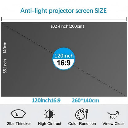🔥Anti-Light 4K Projector Screen (16:9)🎥✨