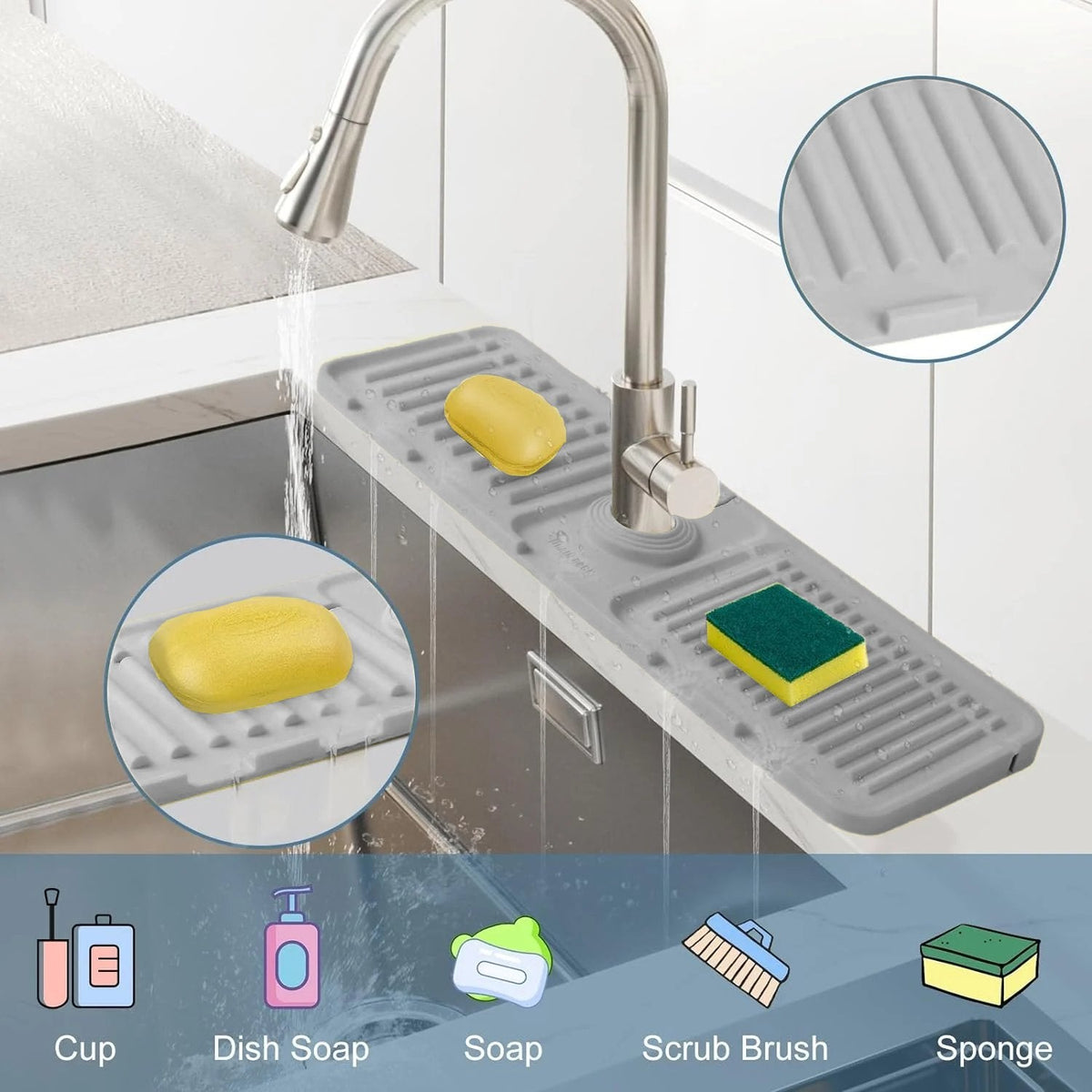 🧼Faucet Splash Guard & Drainage Mat