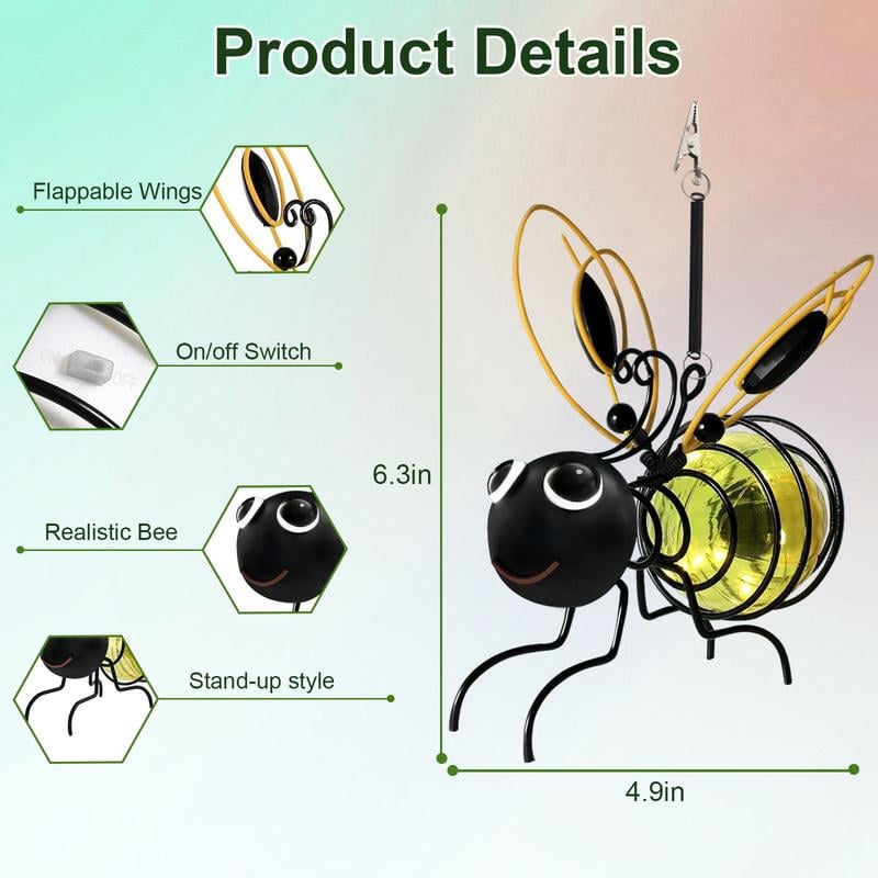 🐝Outdoor Hanging Solar Bee Light - Perfect gift for plant lovers moms or literally anyone who smiles ❤️