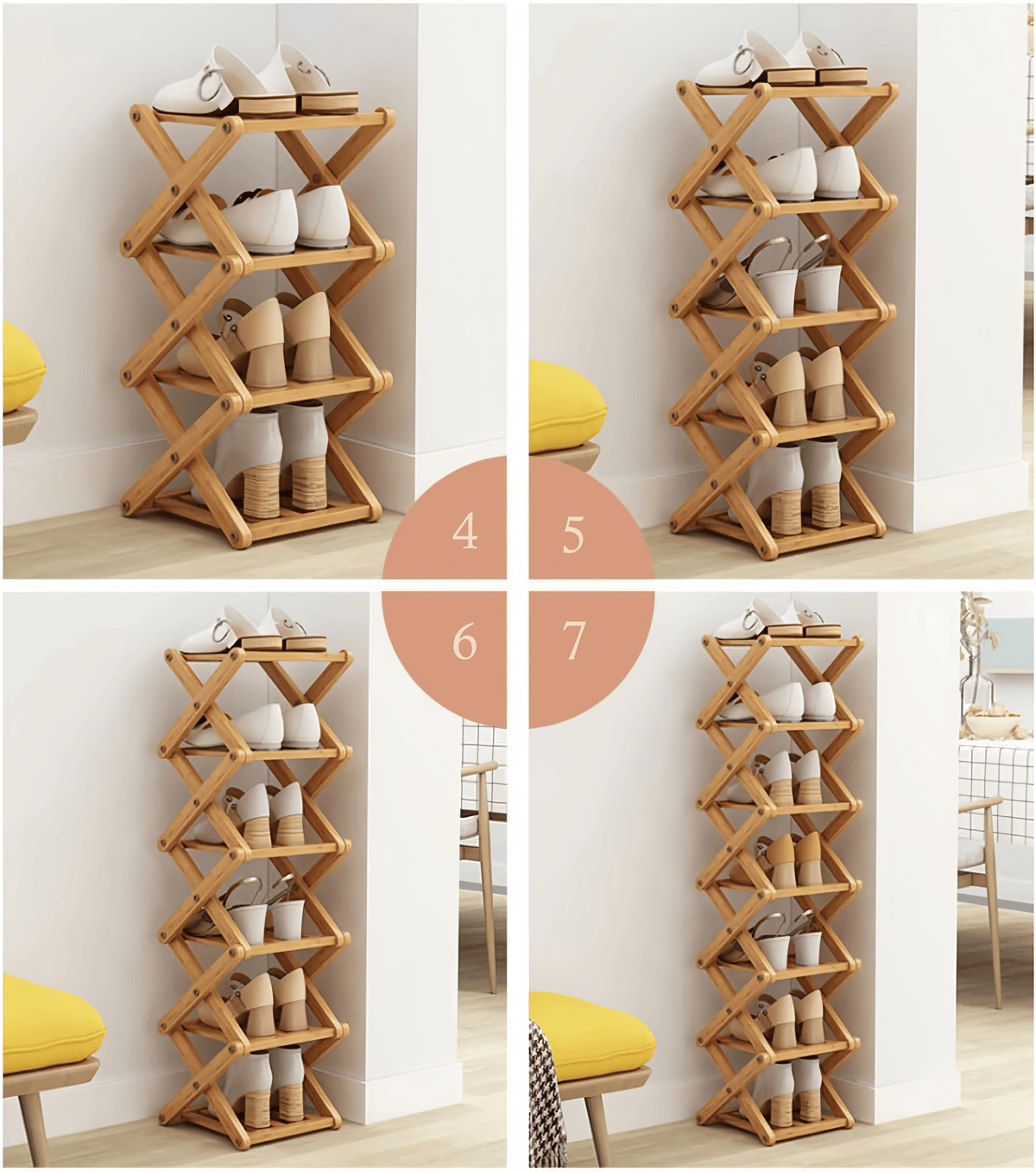 Instant-Use Bamboo Rack – 9 Tiers, No Tools Needed🌿👟