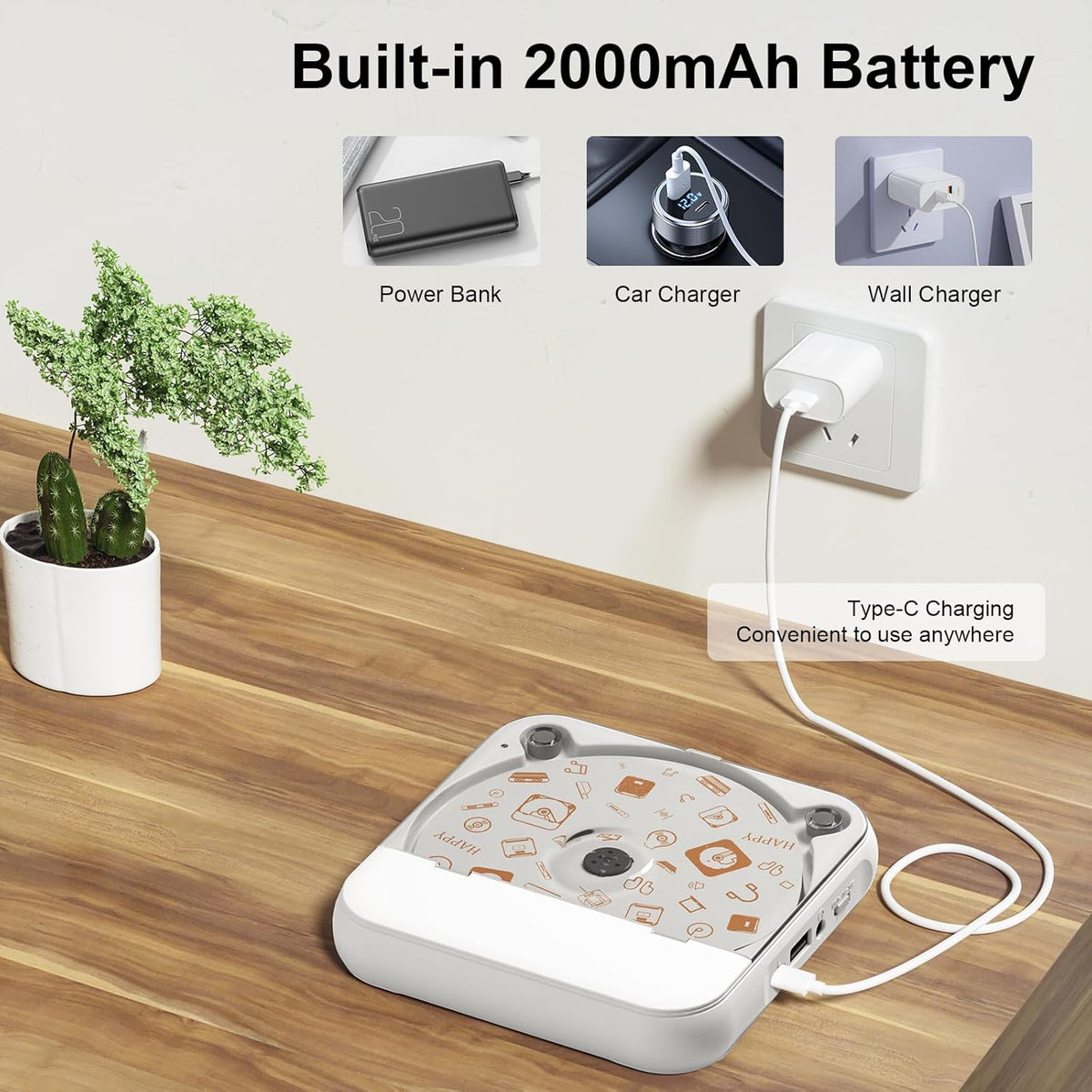 Portable Bluetooth CD Player
