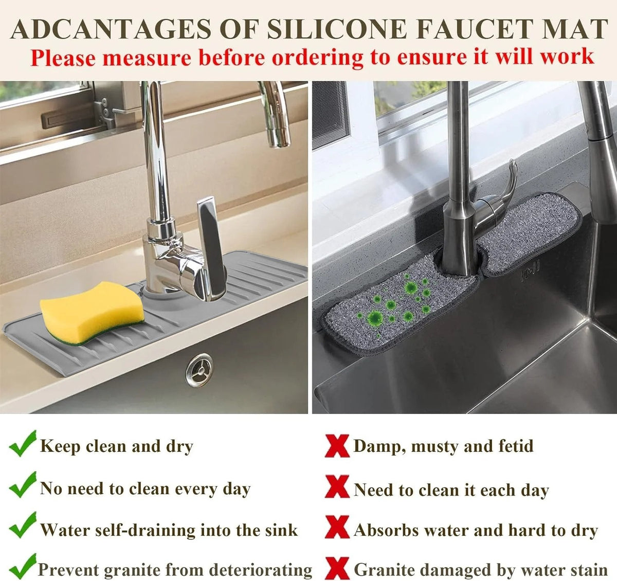 🧼Faucet Splash Guard & Drainage Mat