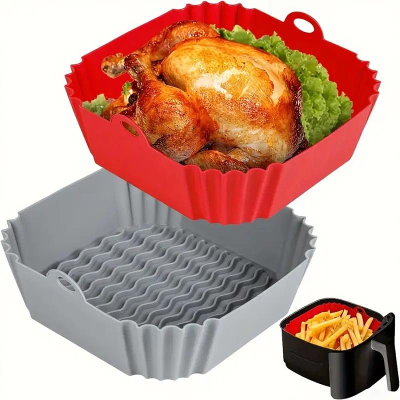 🔥 Square Silicone Reusable Cooking Basket Insert