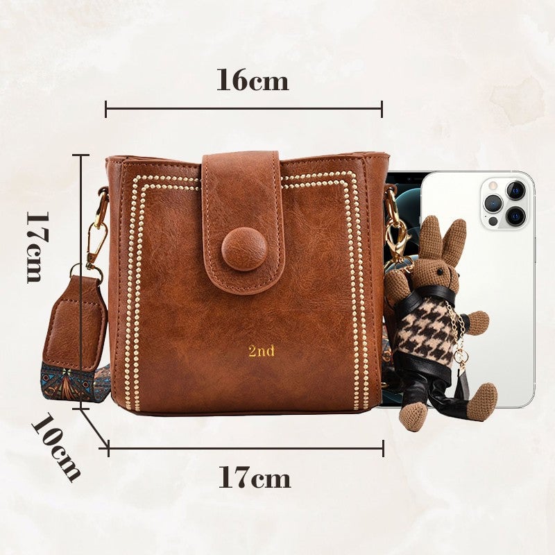 👜Leather Vintage Fashion Bag with Adjustable Wider Shoulder Strap
