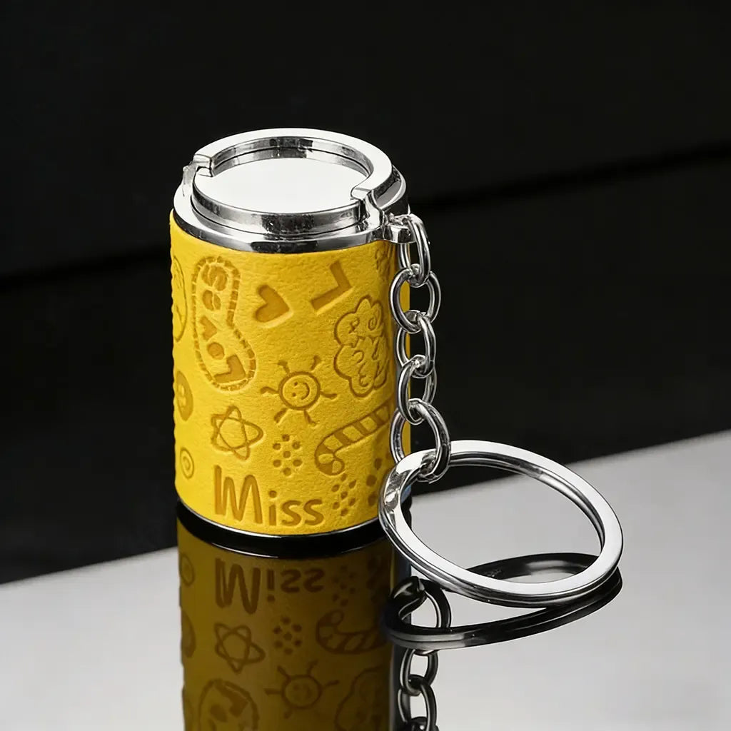 Mini personalized coin storage keychain - random print