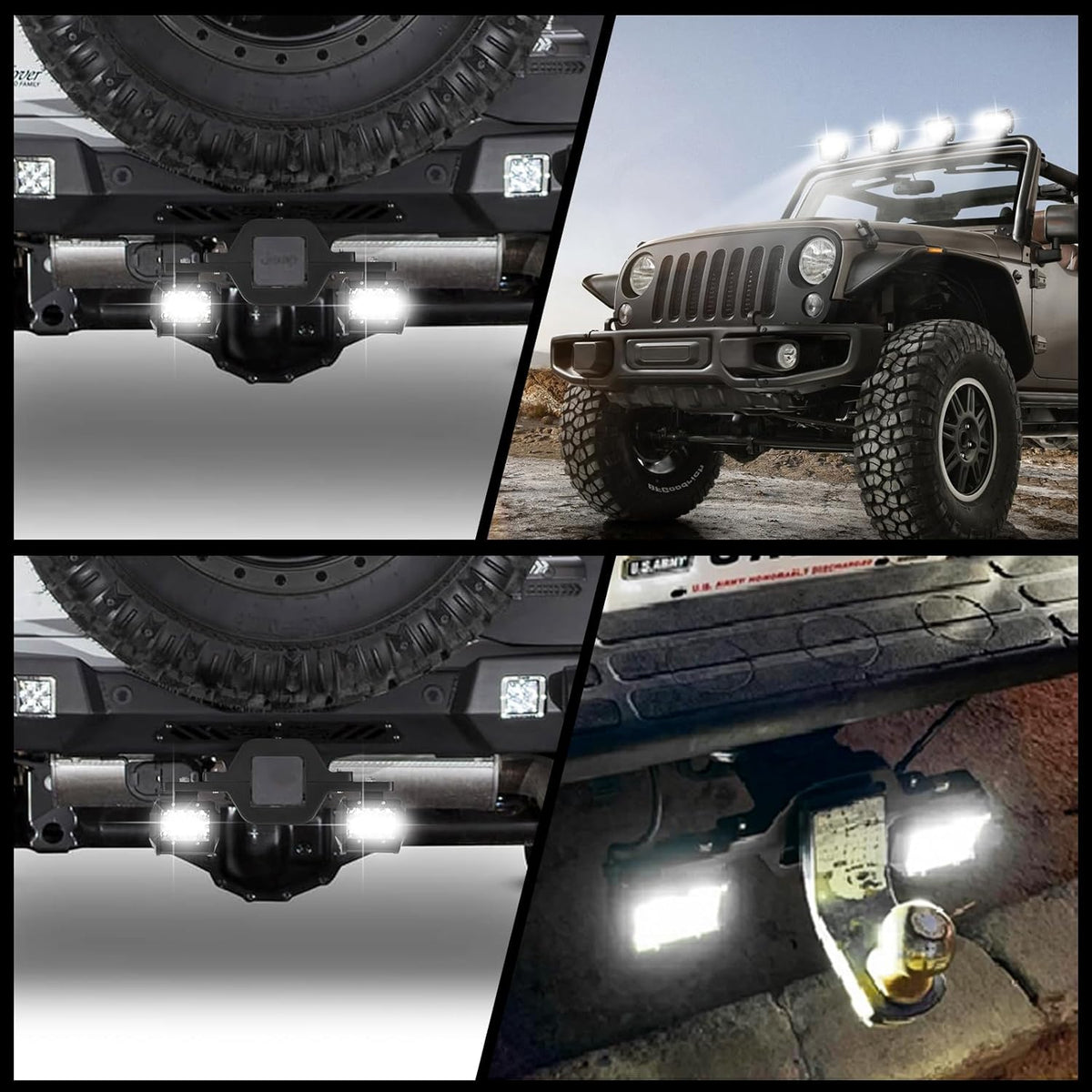 2pcs 4 Inch LED Pods with Tow Hitch Mounting Brackets