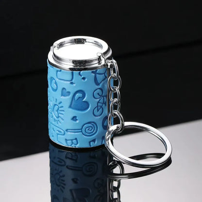 Mini personalized coin storage keychain - random print