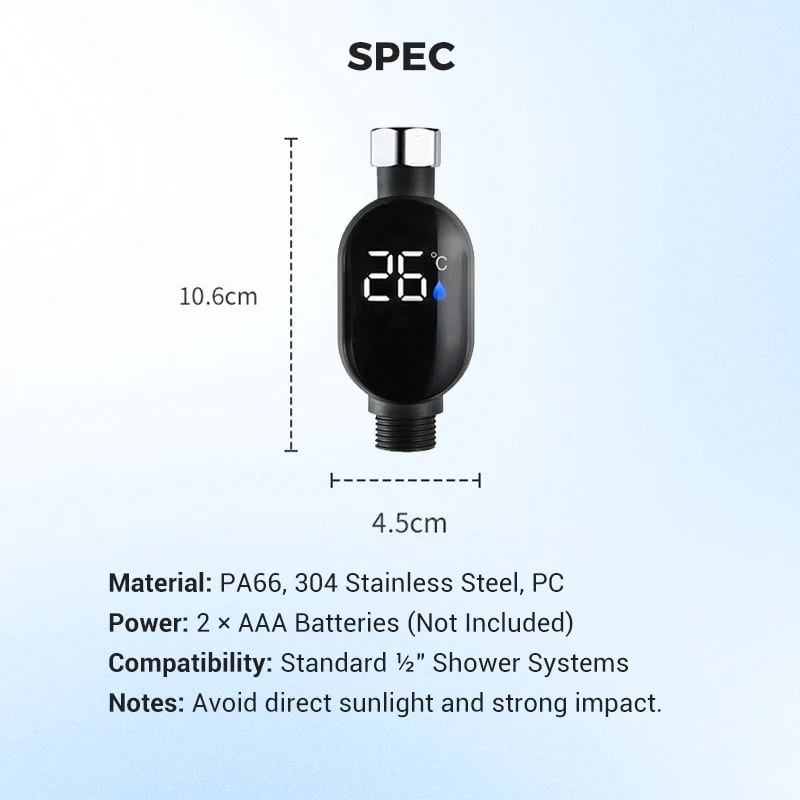 🌡️ Shower Thermometer - Instant Digital Display, Waterproof & Easy Install for Safe Bathing 👶📦