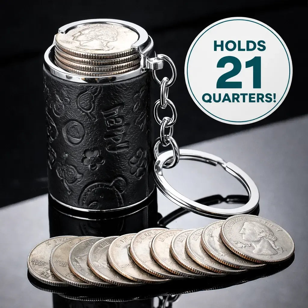 Mini personalized coin storage keychain - random print