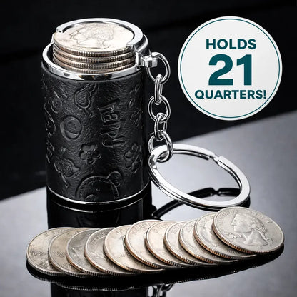 Mini personalized coin storage keychain - random print