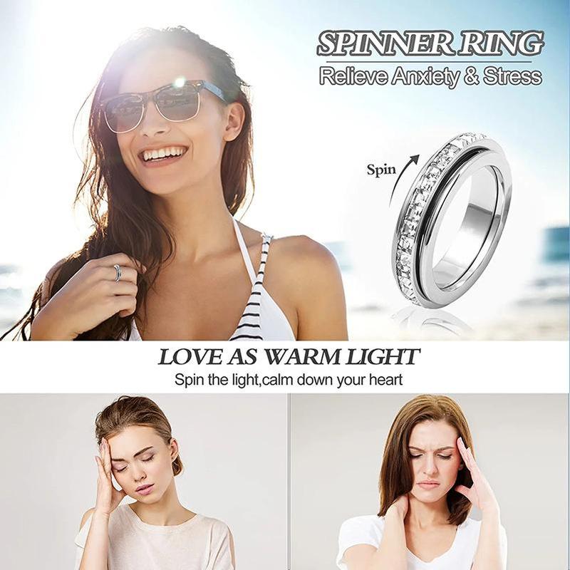 Sparkling Spinning Ring, Relieves Anxiety, Symbolizes Vows & Luck, Waterproof & Fade-Resistant💍