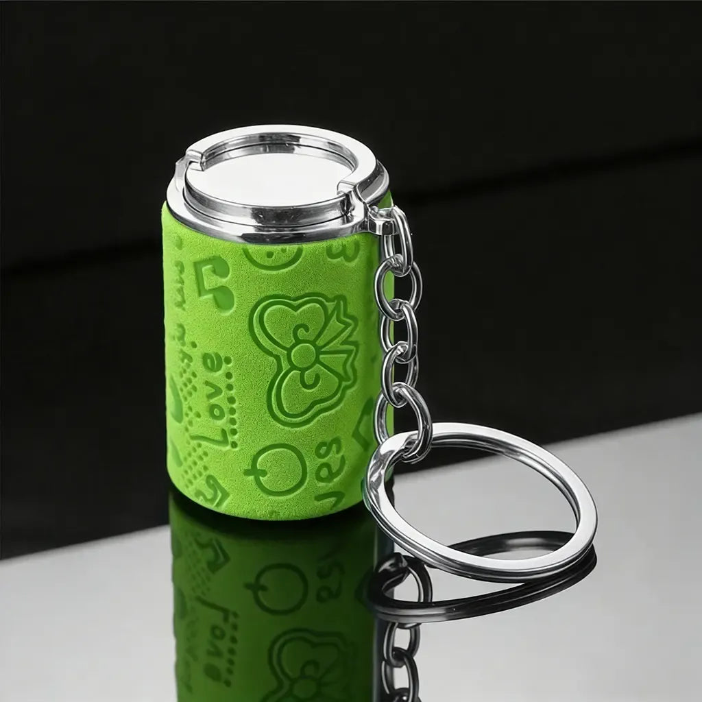 Mini personalized coin storage keychain - random print