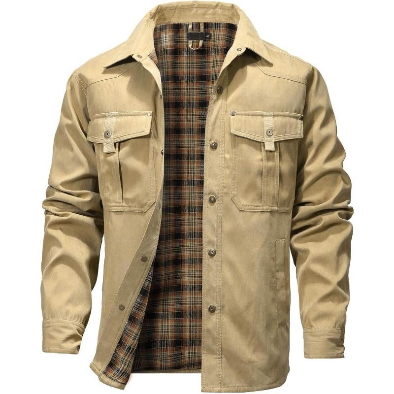 Men's Flannel Lined Shacket Jacket