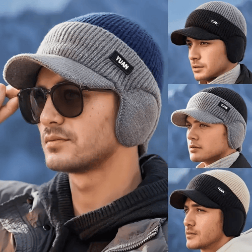 🎁 The Perfect Christmas Gift for Him: Winter Knitted Earflap Hat - Ultimate Cold Protection & Style🧢