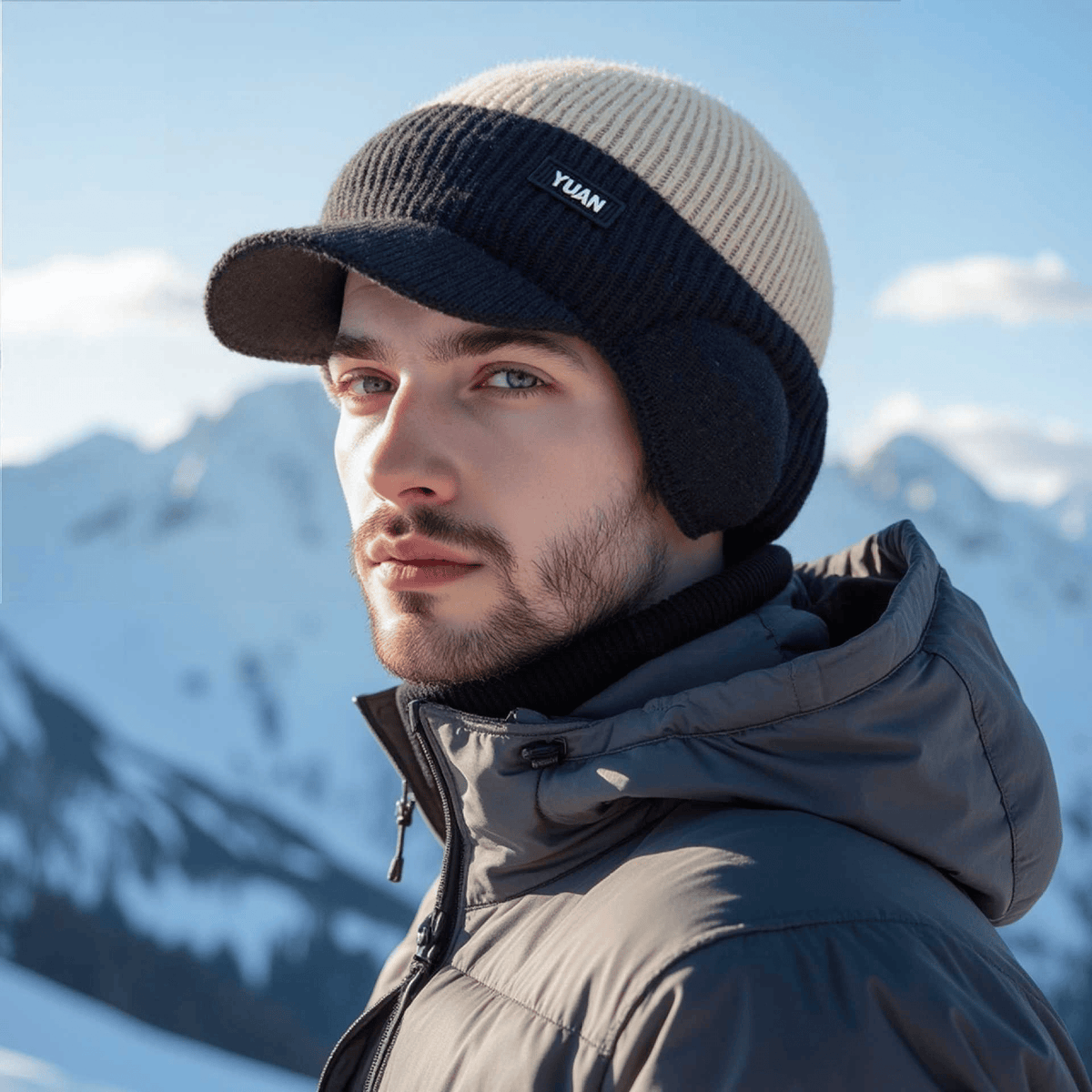 🎁 The Perfect Christmas Gift for Him: Winter Knitted Earflap Hat - Ultimate Cold Protection & Style🧢