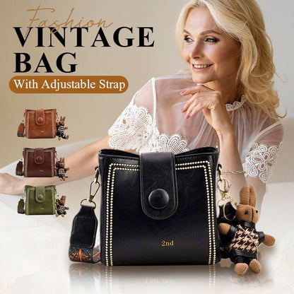 👜Leather Vintage Fashion Bag with Adjustable Wider Shoulder Strap