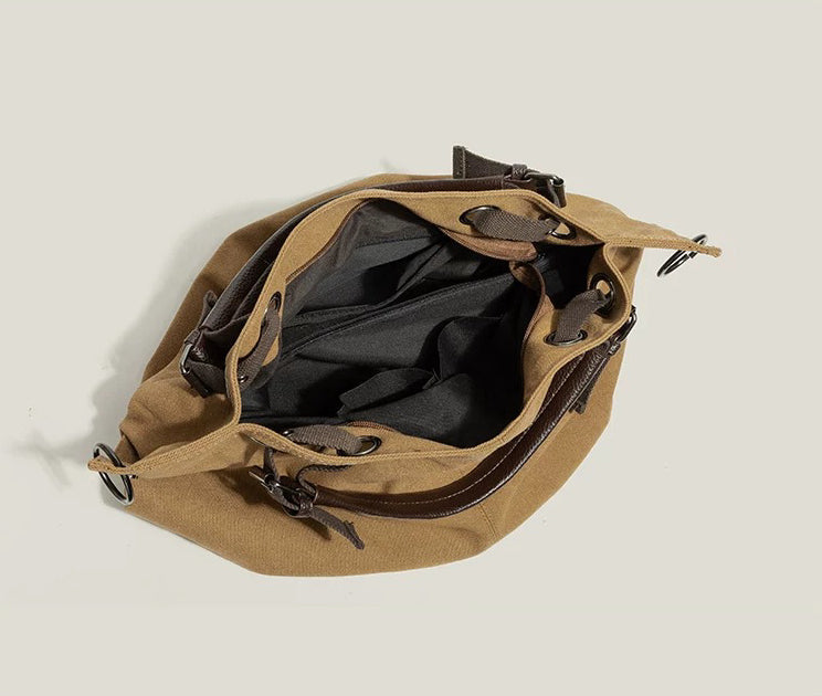 Vintage Canvas Tote Bag for Women Large Capacity Commuter Crossbody Handbag