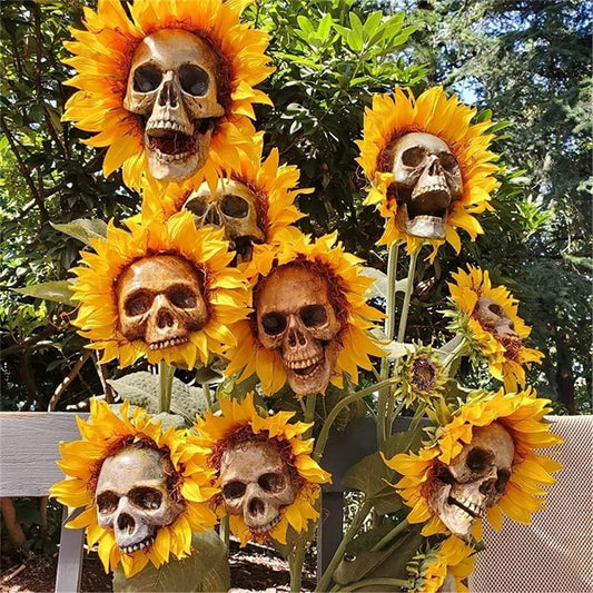 Sunflower Skull Artificial Flowers for Gardens and Courtyards
