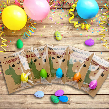 💖Valentine's Day Gift Set - Hatching Dino Egg Thank You Cards (12, 24, or 36 Pack) | Dinosaur Party Favors for Kids, Classroom Exchange, Birthday Goodie Bags🦖🥚