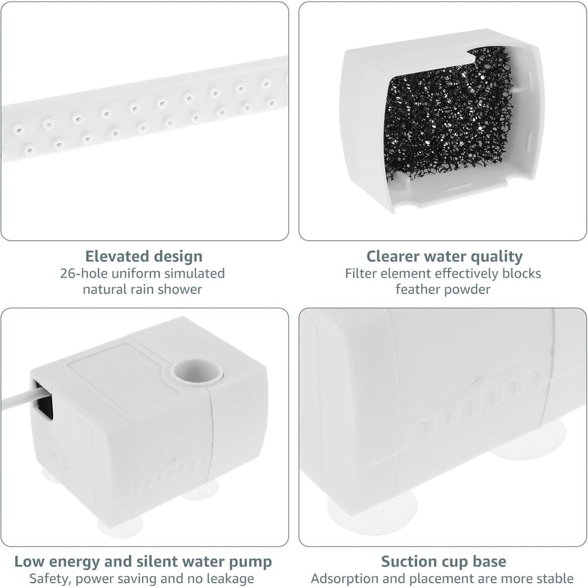 🦜💦Automatic ABS Bird Bath Shower, Parrot Bathtub with Circulating Faucet for Pet Bird
