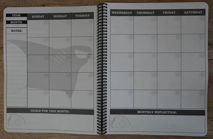 🔥🖤📚Themed Yearly Planner(✨Hardcover Book)
