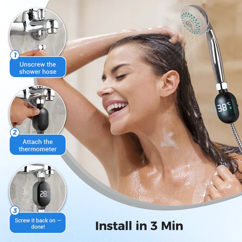 🌡️ Shower Thermometer - Instant Digital Display, Waterproof & Easy Install for Safe Bathing 👶📦