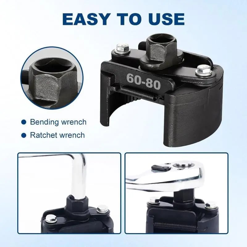 🔧 Adjustable Oil Filter Wrench | 60mm-105mm Universal Removal Tool