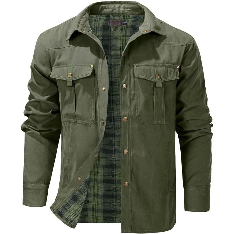 Men's Flannel Lined Shacket Jacket