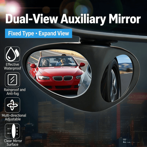 🚗HD Car Blind Spot Elimination Mirror - 360° Rotatable, Rain/Fog Resistant