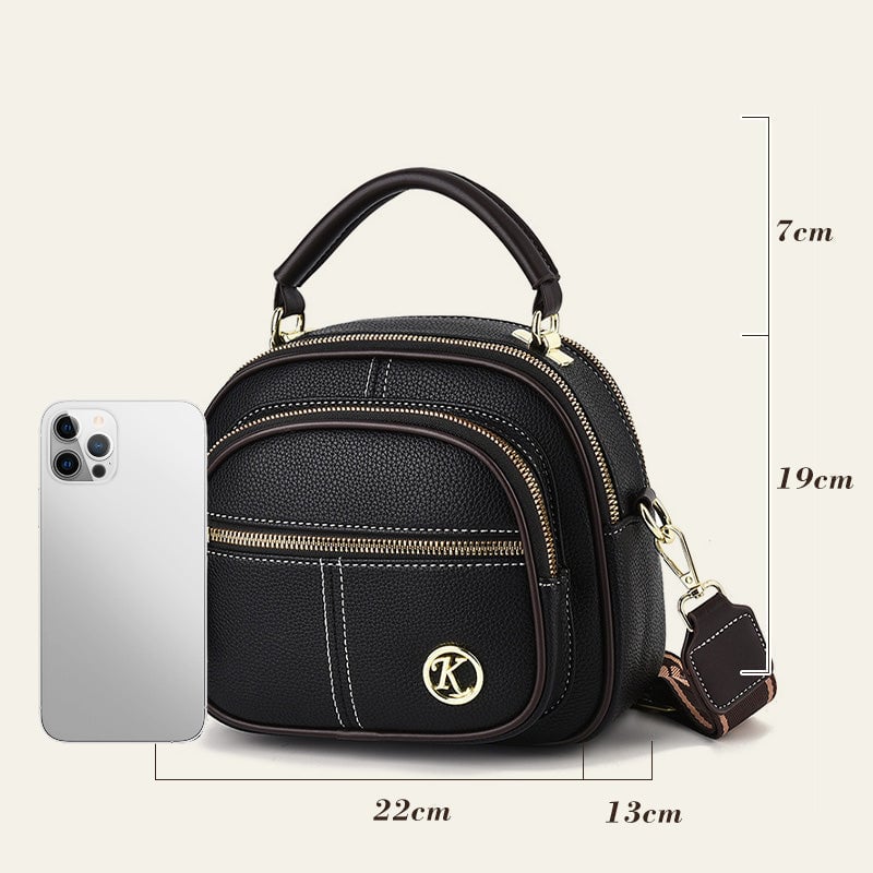 🛫Classic Multifunctional Compartments Adjustable Wide Shoulder Strap Leather Crossbody Bag