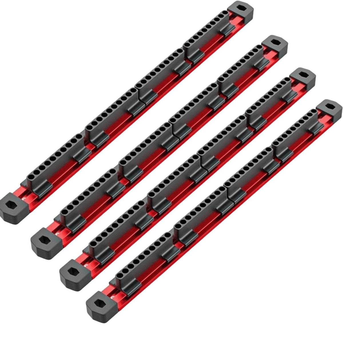 Pro-Series Aluminum Magnetic Hex Bit Organizer | 40-Slot 1/4" Drive Holder