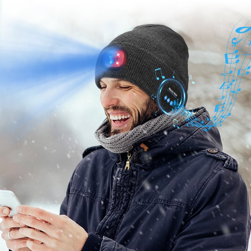 ❄️Winter— Gift Bluetooth Beanie with LED Headlight and Removable Speakers