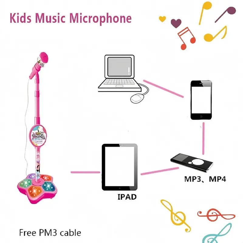 💥LAST DAY SALE 49% OFF💥Microphone Toy, Karaoke Machine Toy with Light