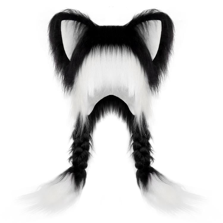🔥Soft Furry Animal Ear Hat with Braids