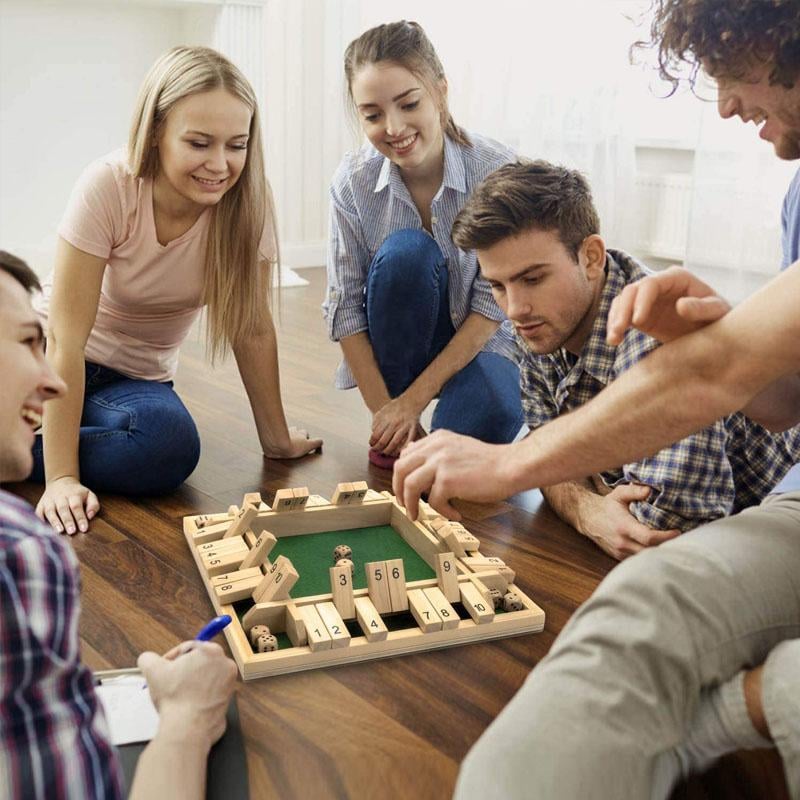 🏆🎁SHUT THE BOX-WOODEN DICE BOARD GAME