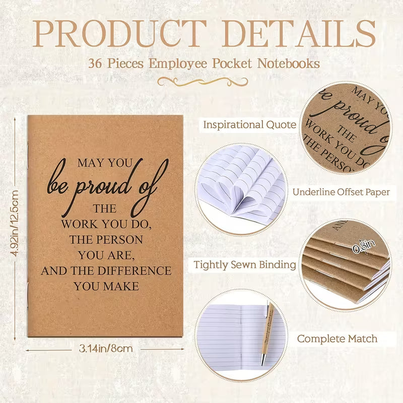 ❤️“Proud of You" Inspirational Keychain, Notepad & Bamboo Pen Gifts Set