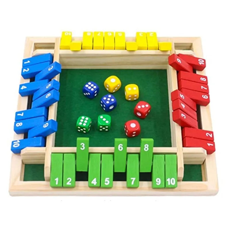 SHUT THE BOX-WOODEN DICE BOARD GAME