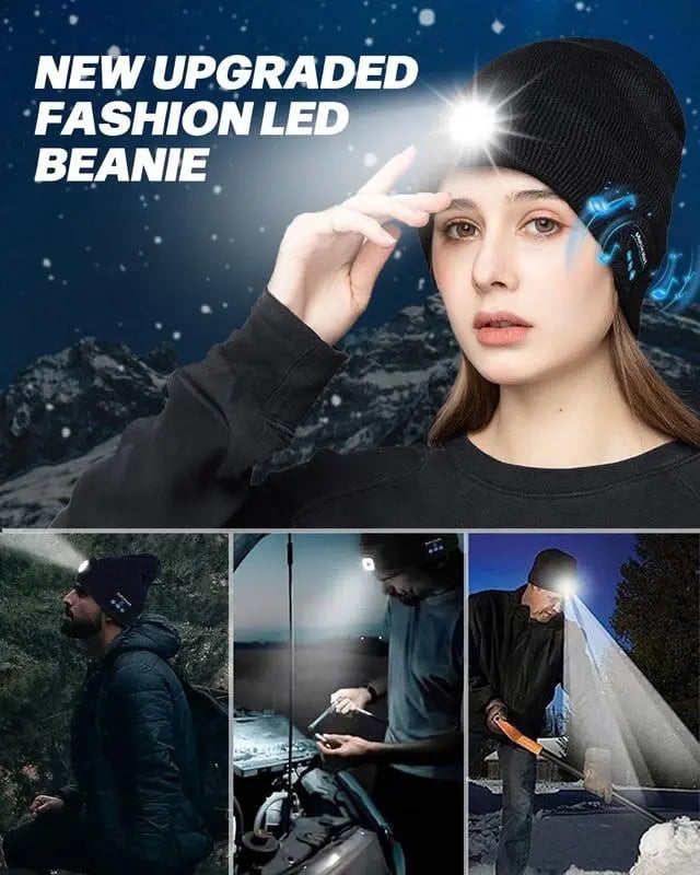 ❄️Winter— Gift Bluetooth Beanie with LED Headlight and Removable Speakers
