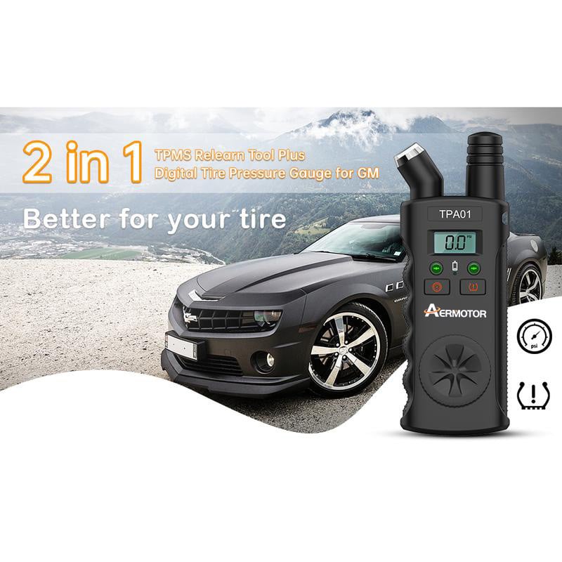 TPMS 2-in-1 Relearn Tool & Digital Tire Pressure Gauge
