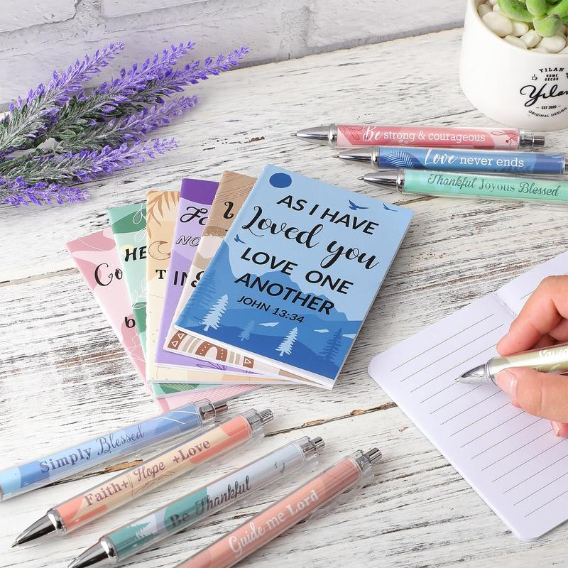 ✝️Christian Gifts Set: Motivational Pens & Bible Verse Notebooks – Inspire Your Faith Journey🌸